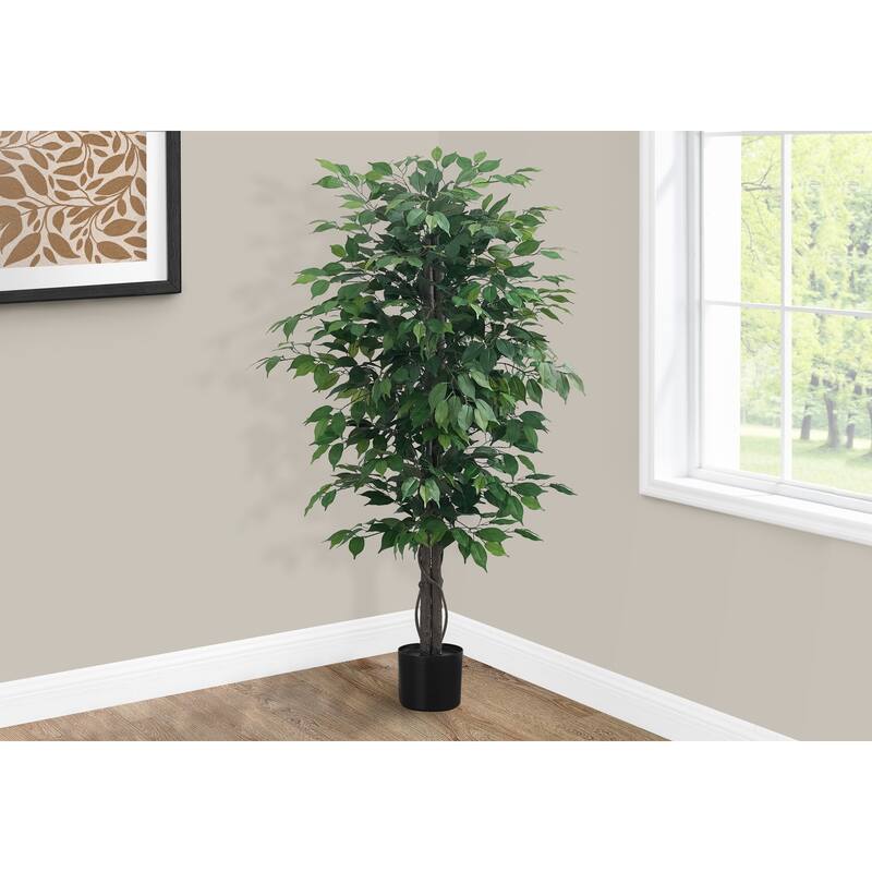 Artificial Plant, 58" Tall, Ficus Tree, Indoor, Faux, Fake, Floor